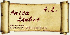 Anita Lambić vizit kartica